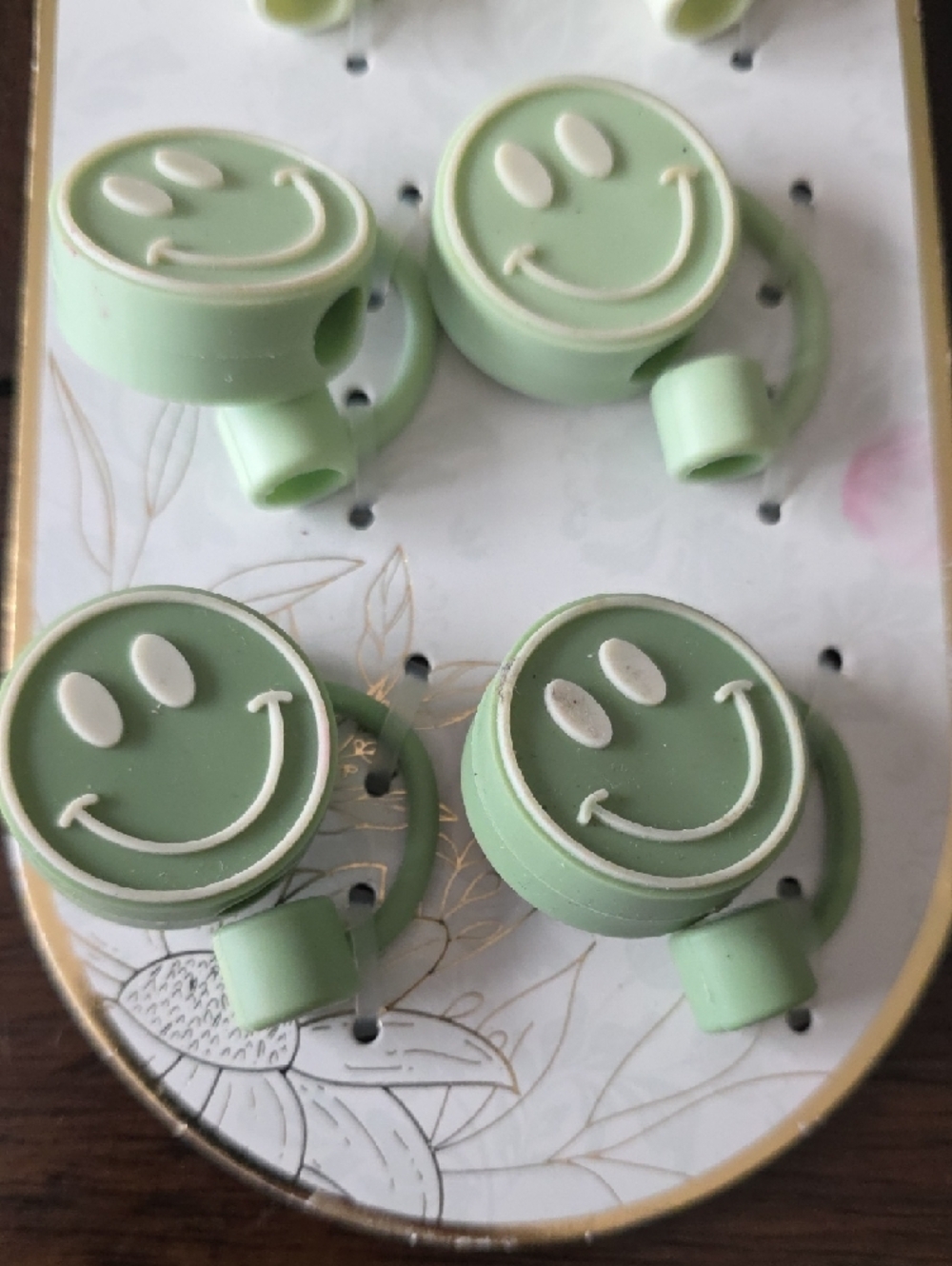 CWC Smiley Face Silicone Straw Topper Set - Picture 2 of 4